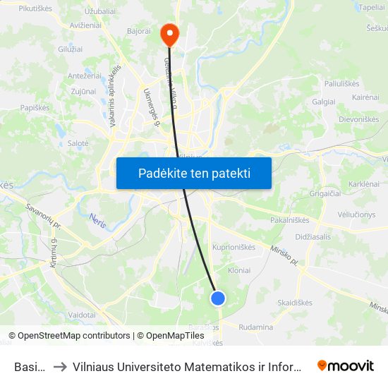 Basiukai to Vilniaus Universiteto Matematikos ir Informatikos Institutas map