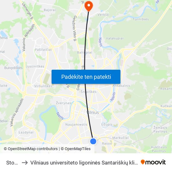 Stotis to Vilniaus universiteto ligoninės Santariškių klinikos map