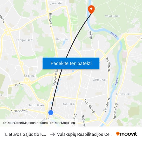 Lietuvos Sąjūdžio Kelias to Valakupių Reabilitacijos Centras map