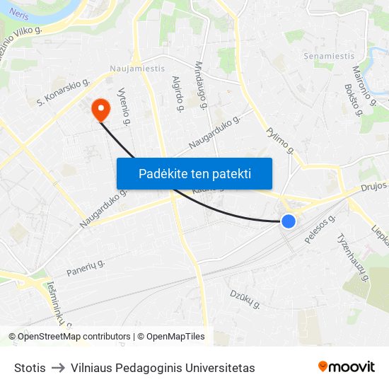 Stotis to Vilniaus Pedagoginis Universitetas map