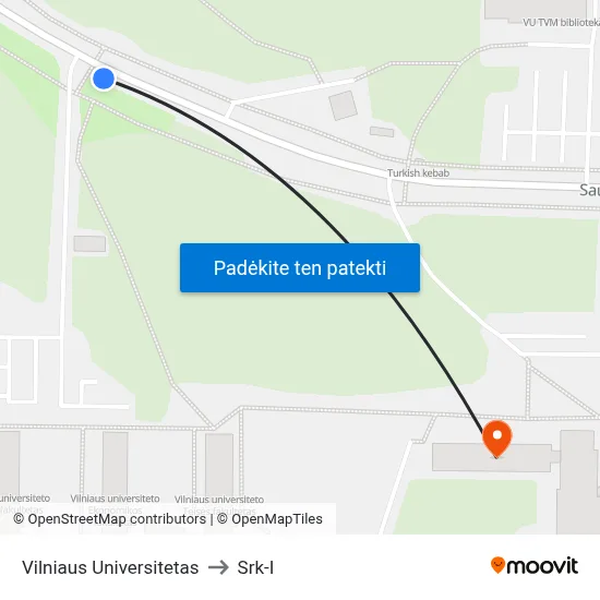 Vilniaus Universitetas to Srk-I map