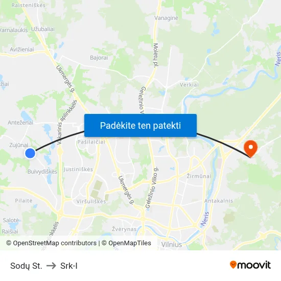 Sodų St. to Srk-I map