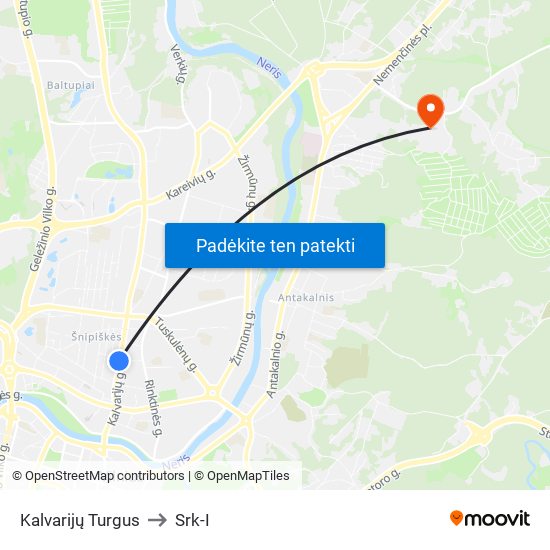 Kalvarijų Turgus to Srk-I map