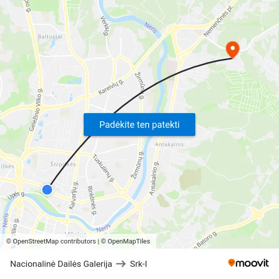 Nacionalinė Dailės Galerija to Srk-I map