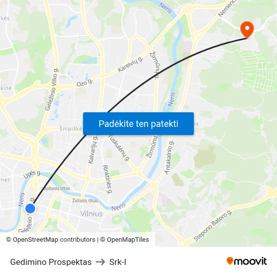 Gedimino Prospektas to Srk-I map