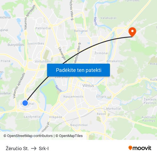 Žėručio St. to Srk-I map