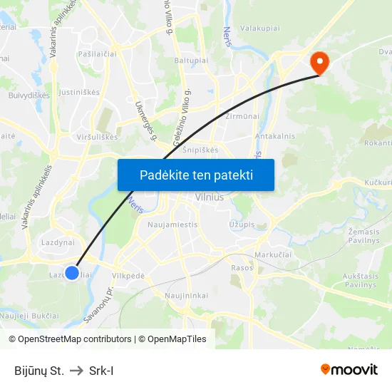 Bijūnų St. to Srk-I map