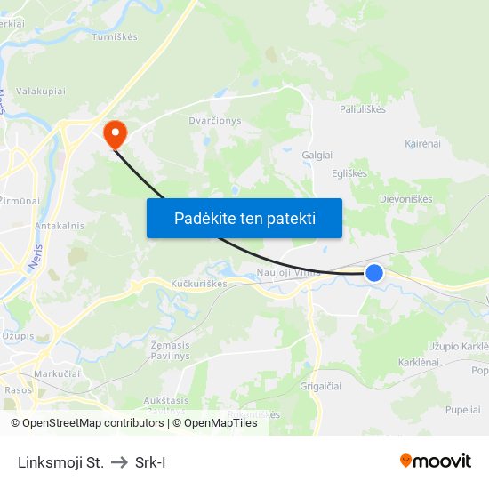 Linksmoji St. to Srk-I map
