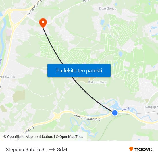 Stepono Batoro St. to Srk-I map