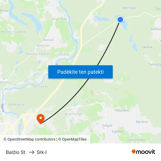 Balžio St. to Srk-I map