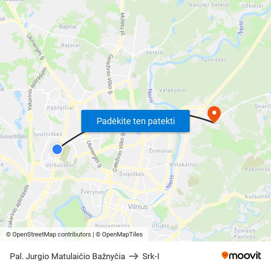 Pal. Jurgio Matulaičio Bažnyčia to Srk-I map