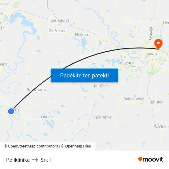 Poliklinika to Srk-I map