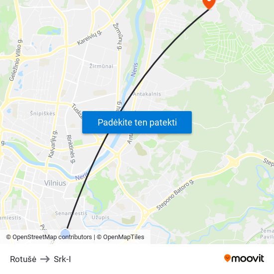 Rotušė to Srk-I map