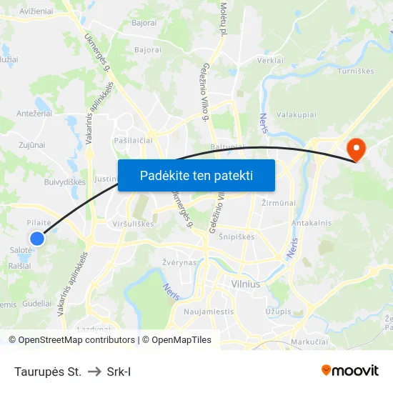 Taurupės St. to Srk-I map