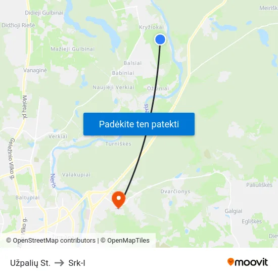 Užpalių St. to Srk-I map