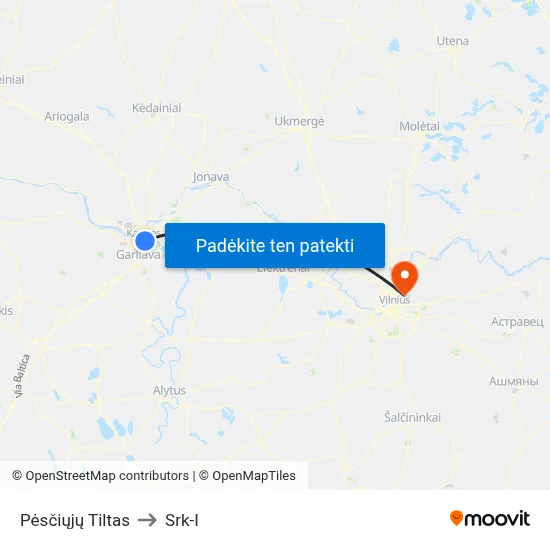 Pėsčiųjų Tiltas to Srk-I map