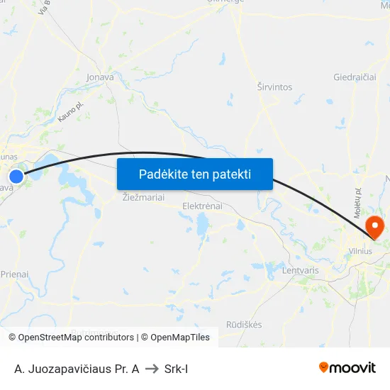 A. Juozapavičiaus Pr. A to Srk-I map