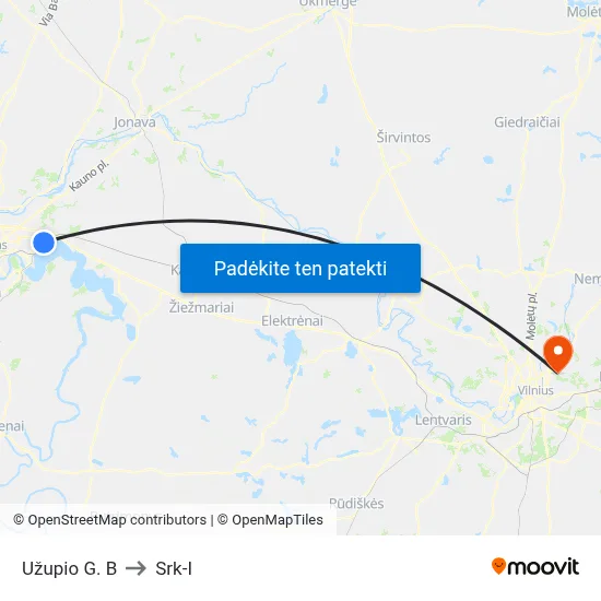 Užupio G. B to Srk-I map