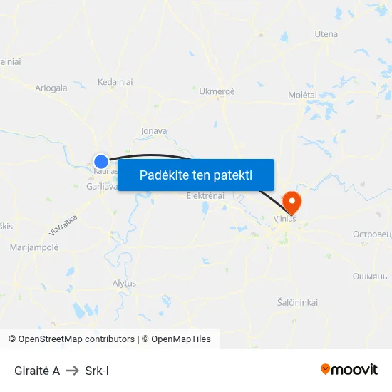 Giraitė A to Srk-I map