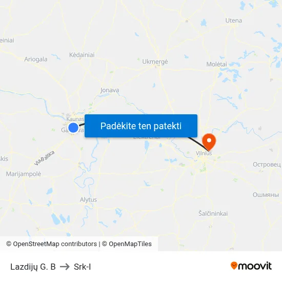 Lazdijų G. B to Srk-I map