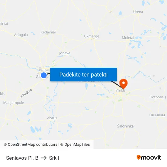 Seniavos Pl. B to Srk-I map
