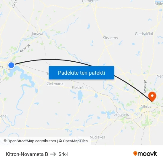 Kitron-Novameta B to Srk-I map