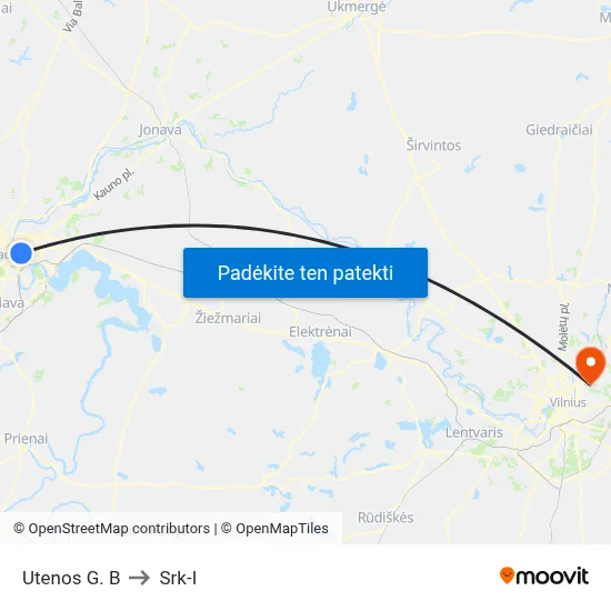 Utenos G. B to Srk-I map