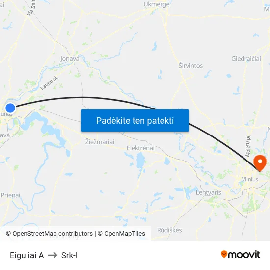 Eiguliai A to Srk-I map