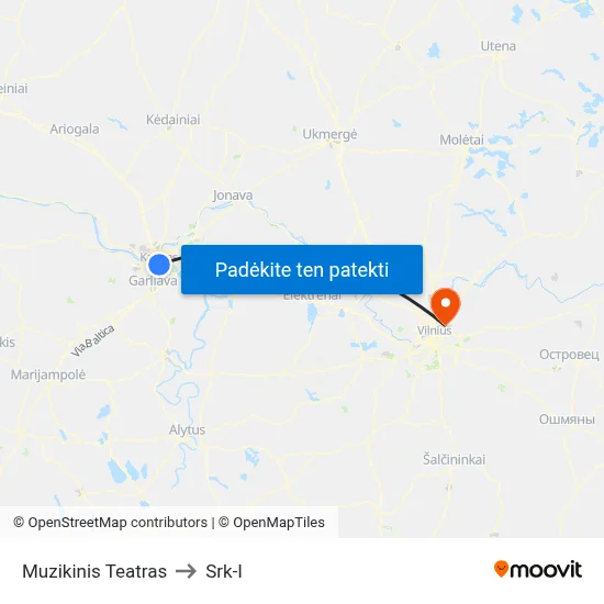 Muzikinis Teatras to Srk-I map