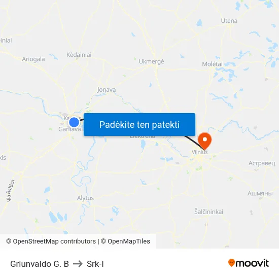 Griunvaldo G. B to Srk-I map