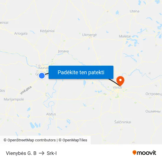 Vienybės G. B to Srk-I map