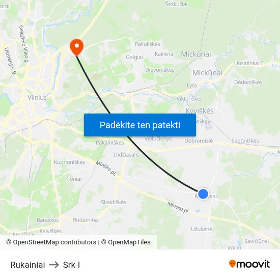 Rukainiai to Srk-I map