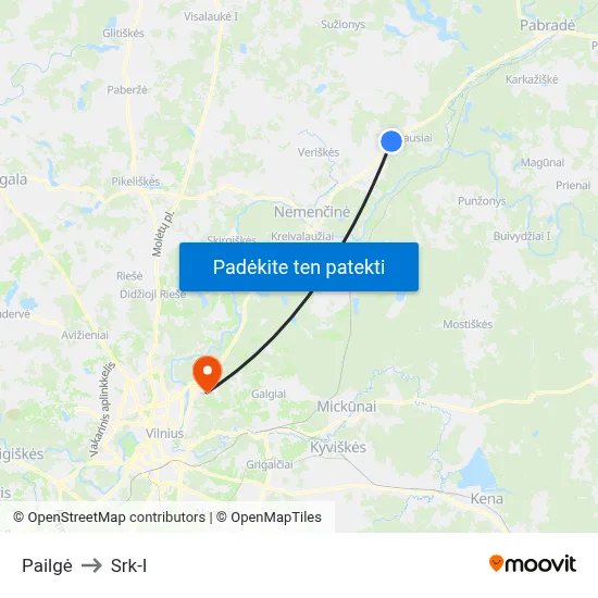 Pailgė to Srk-I map