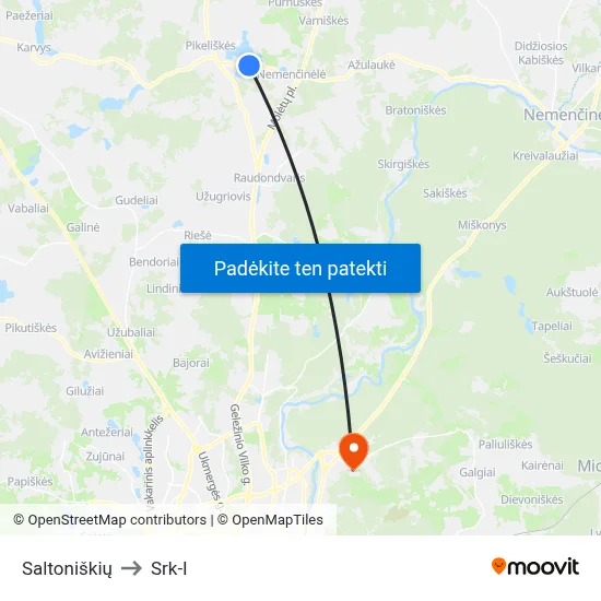 Saltoniškių to Srk-I map