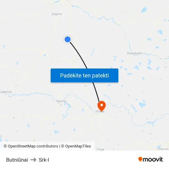 Butniūnai to Srk-I map