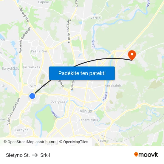 Sietyno St. to Srk-I map