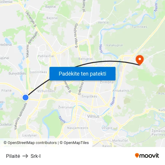 Pilaitė to Srk-I map