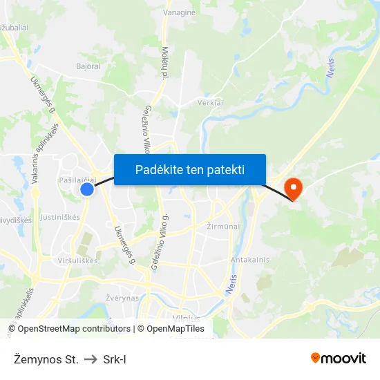 Žemynos St. to Srk-I map