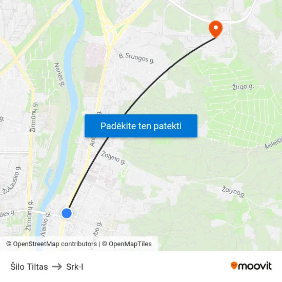 Šilo Tiltas to Srk-I map