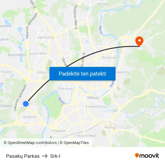 Pasakų Parkas to Srk-I map