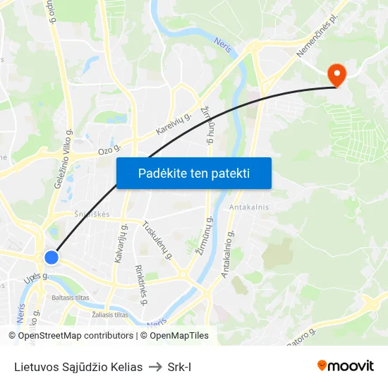 Lietuvos Sąjūdžio Kelias to Srk-I map