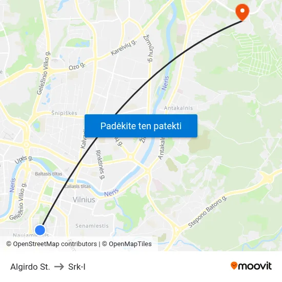Algirdo St. to Srk-I map