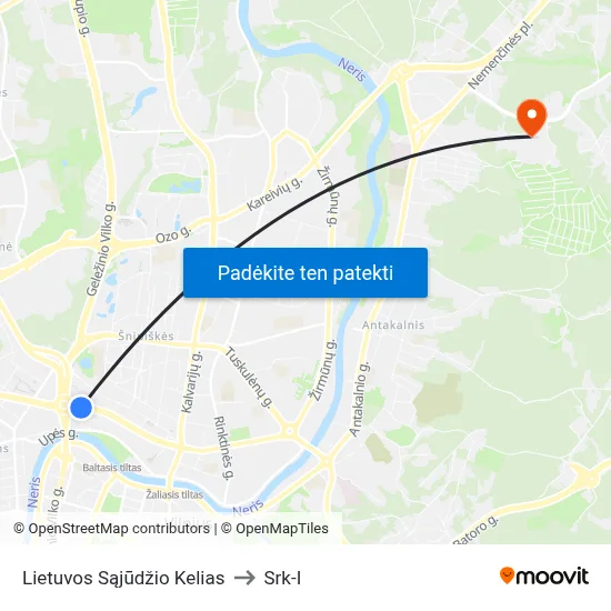 Lietuvos Sąjūdžio Kelias to Srk-I map