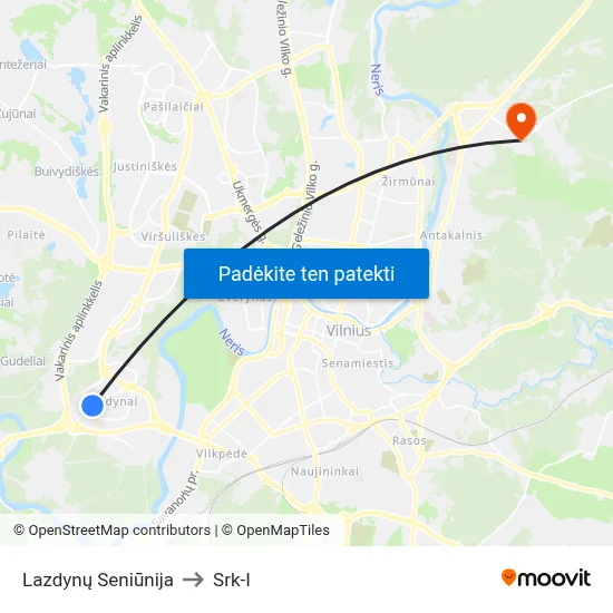 Lazdynų Seniūnija to Srk-I map