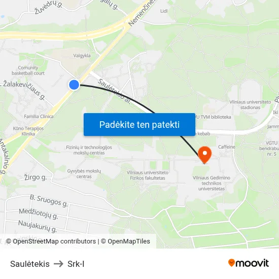 Saulėtekis to Srk-I map