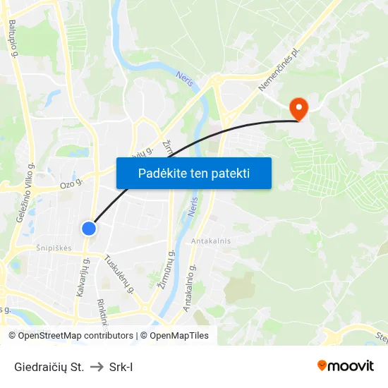 Giedraičių St. to Srk-I map