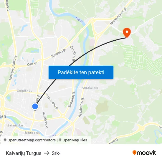Kalvarijų Turgus to Srk-I map