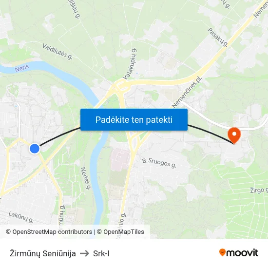 Žirmūnų Seniūnija to Srk-I map