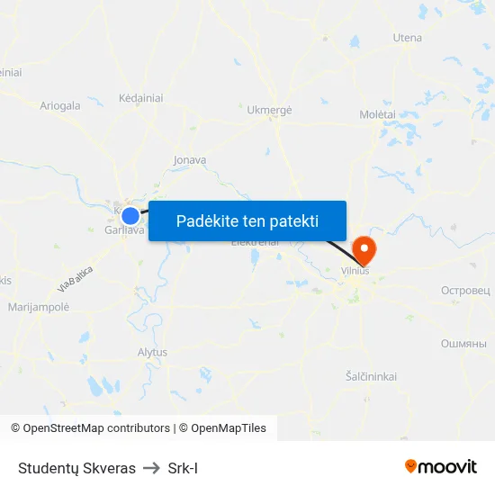 Studentų Skveras to Srk-I map