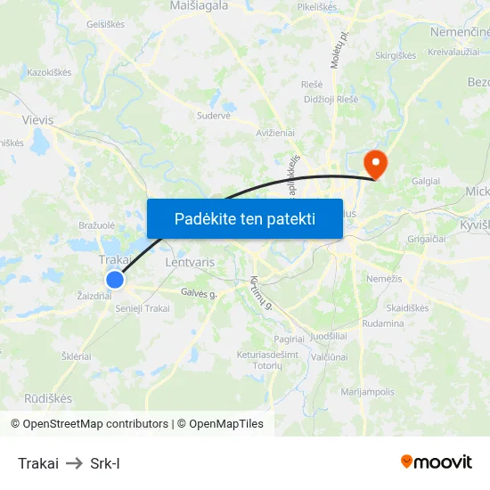 Trakai to Srk-I map